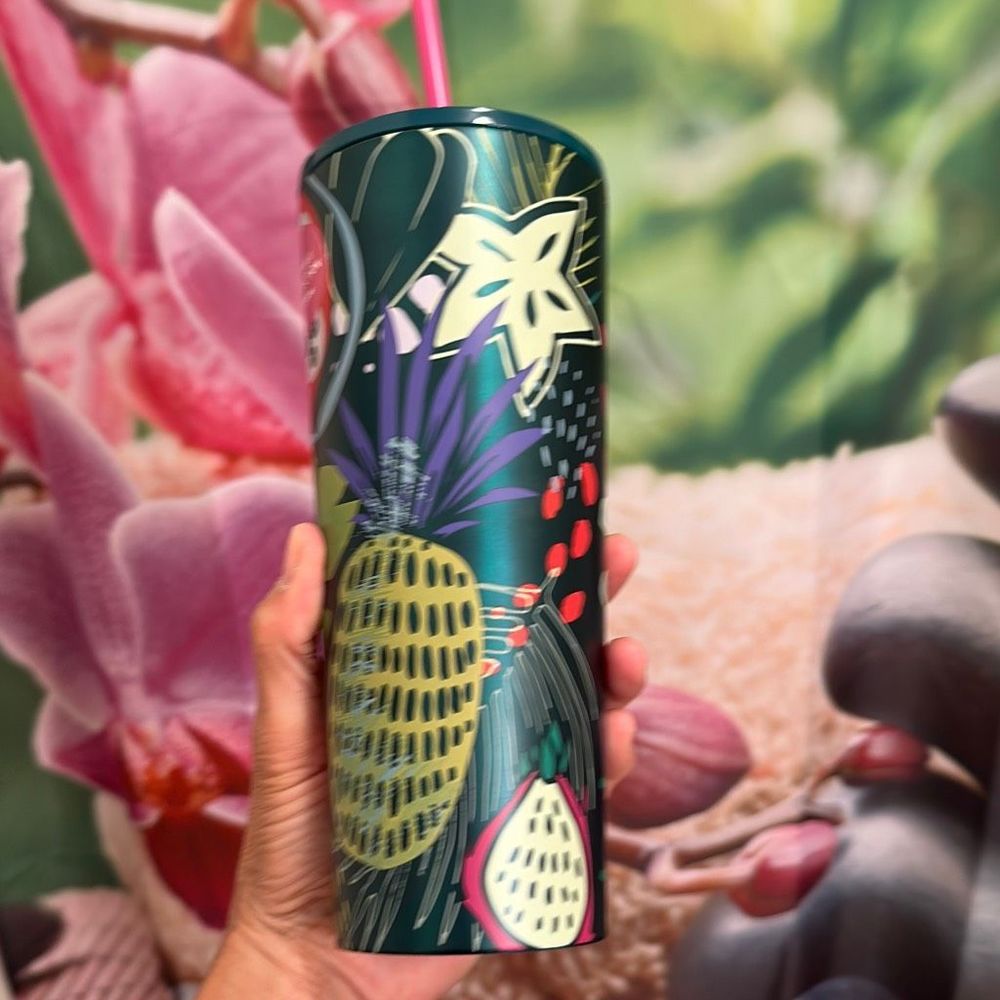Starbucks Hawaii Collection pineapple Palm Leaf Tropical Venti tumbler - Picture 3 of 5